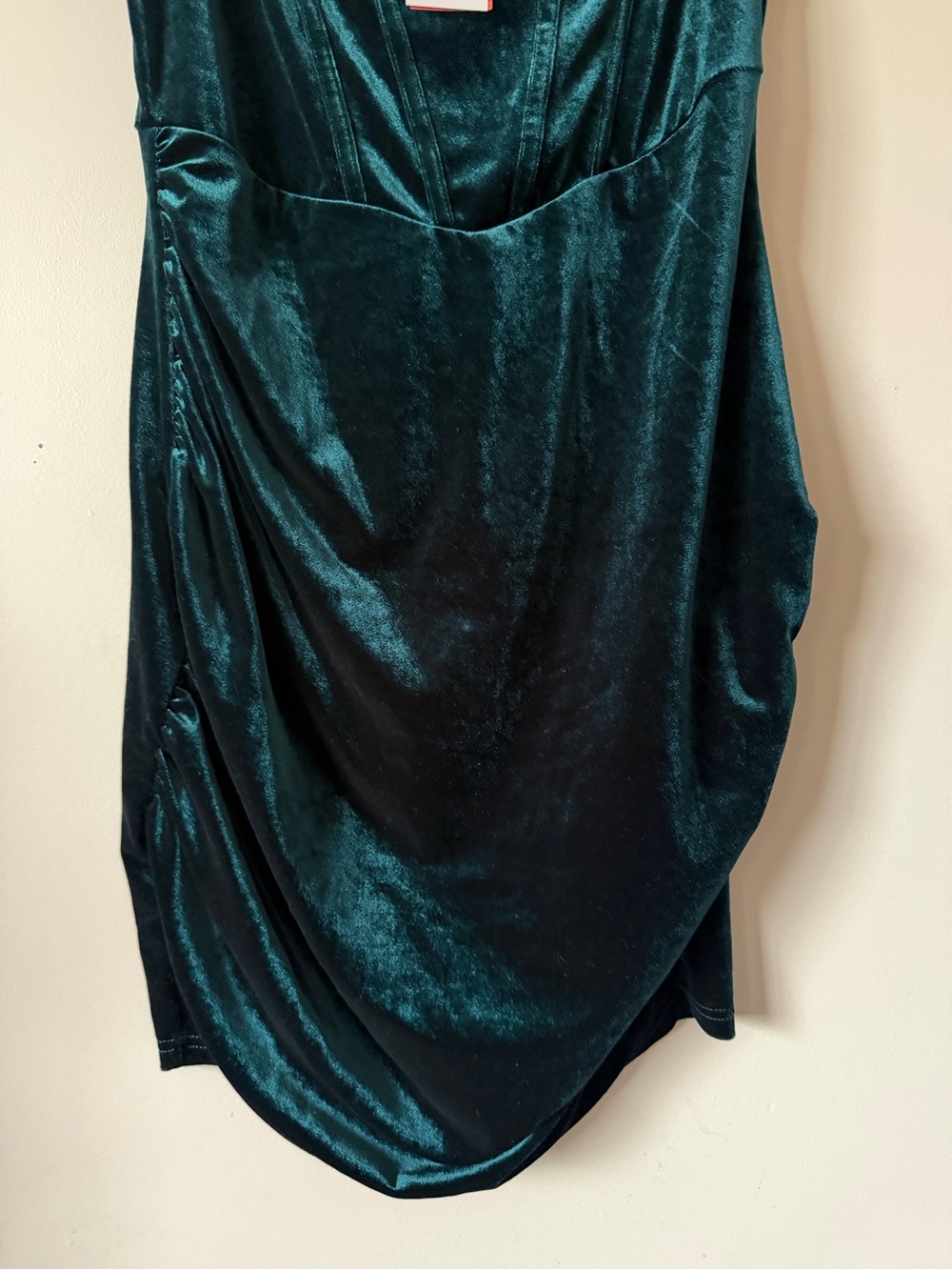 Cider Deep Emerald Velvet Midi Dress - Picture 3 of 5